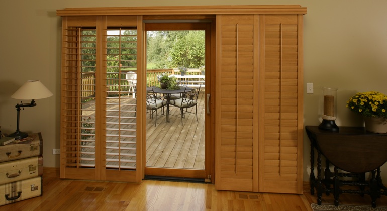 Salt Lake City wood shutter sliding door